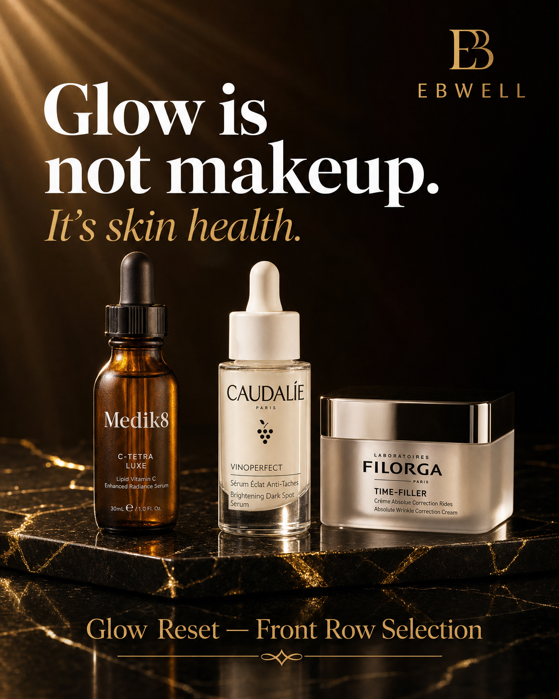Glow Reset — Medik8, Caudalie et Filorga