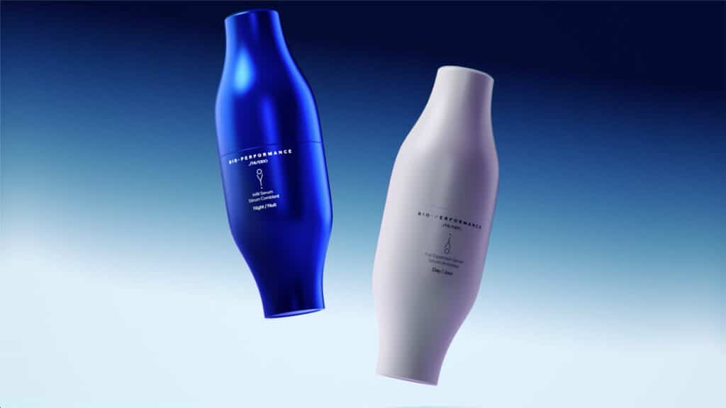 Serum bio performance Shiseido Ginza Tokyo flessen gradiënt achtergrond