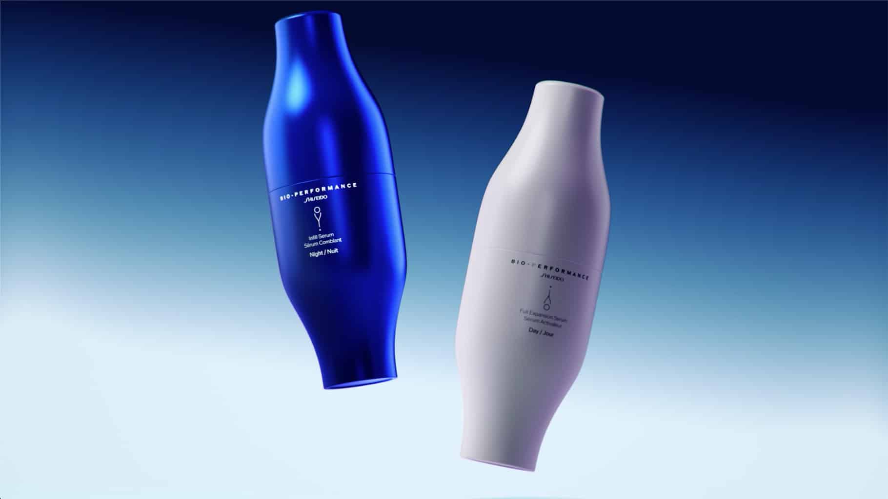Serum bio performance Shiseido Ginza Tokyo flessen gradiënt achtergrond